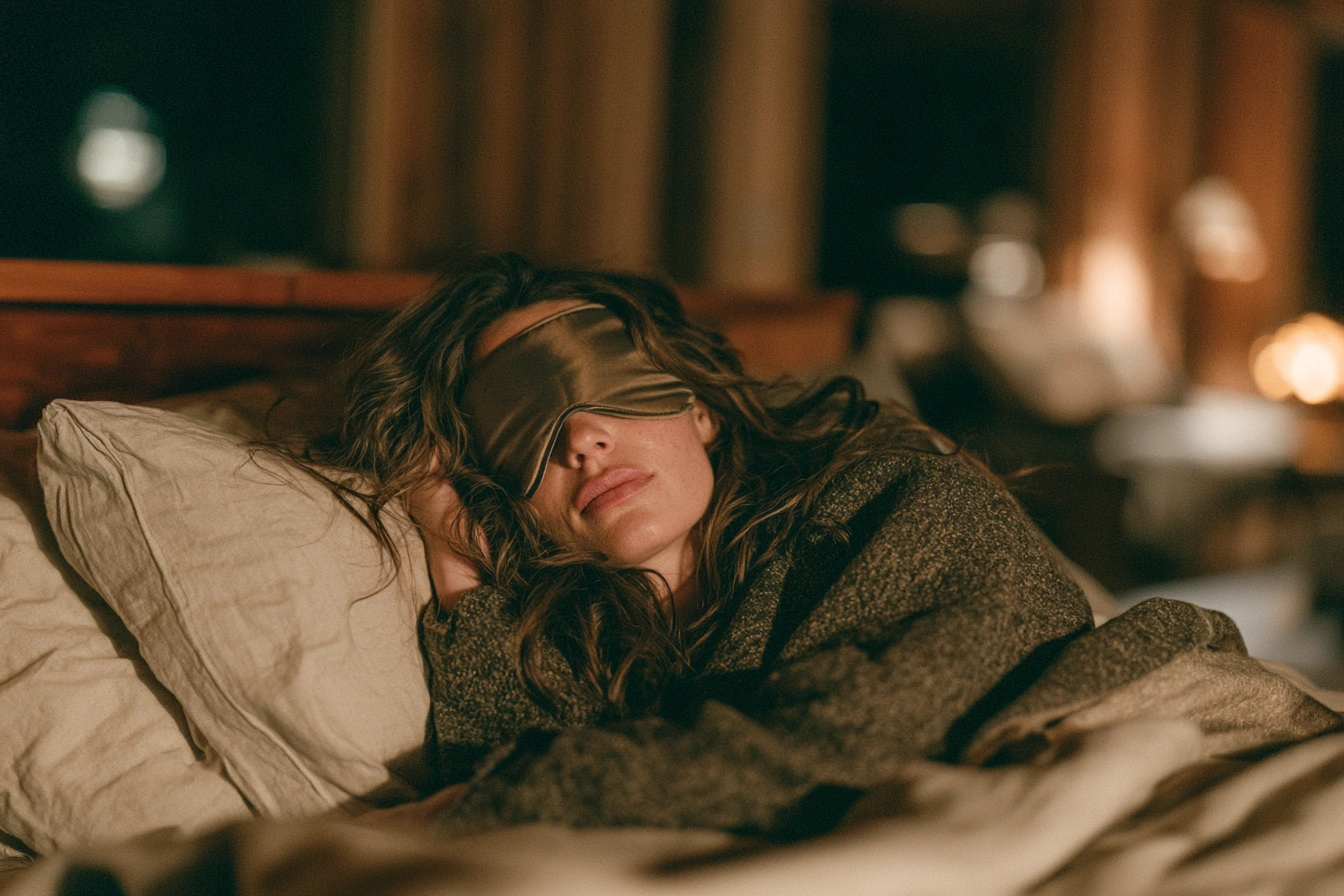 woman sleeping in bed soundly after earlier sauna session
